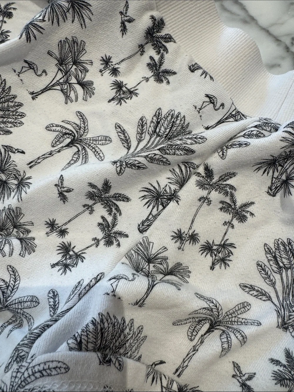 Janie and Jack White and Black Palm Tree Print Kids Set